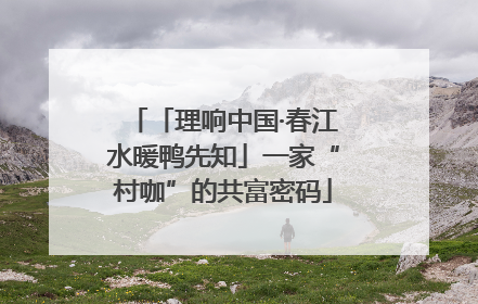 「理响中国·春江水暖鸭先知」一家“村咖”的共富密码