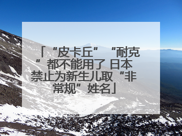 “皮卡丘”“耐克”都不能用了 日本禁止为新生儿取“非常规”姓名