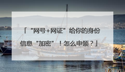 “网号+网证”给你的身份信息“加密”！怎么申领？
