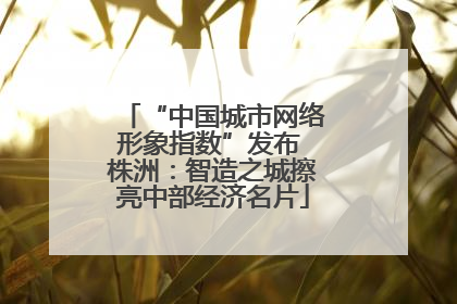 “中国城市网络形象指数”发布 株洲：智造之城擦亮中部经济名片