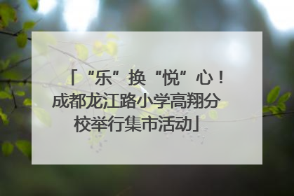 “乐”换“悦”心！成都龙江路小学高翔分校举行集市活动
