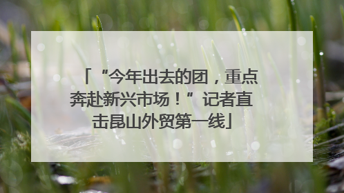 “今年出去的团，重点奔赴新兴市场！”记者直击昆山外贸第一线