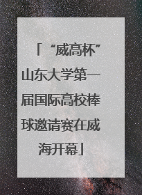 “威高杯”山东大学第一届国际高校棒球邀请赛在威海开幕