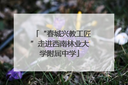 “春城兴教工匠”走进西南林业大学附属中学