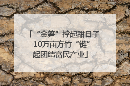 “金笋”撑起甜日子 10万亩方竹“链”起团结富民产业