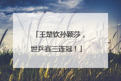 王楚钦孙颖莎，世乒赛三连冠！