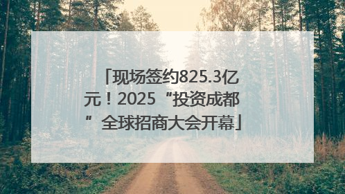 现场签约825.3亿元！2025“投资成都”全球招商大会开幕
