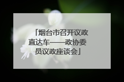 烟台市召开议政直达车——政协委员议政座谈会