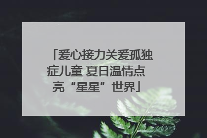 爱心接力关爱孤独症儿童 夏日温情点亮“星星”世界