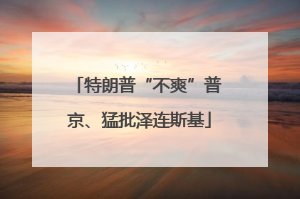 特朗普“不爽”普京、猛批泽连斯基