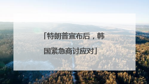 特朗普宣布后，韩国紧急商讨应对