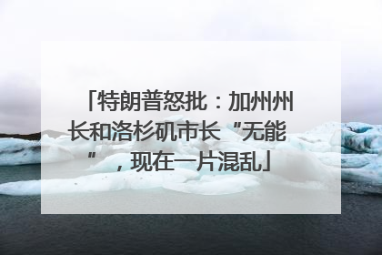 特朗普怒批：加州州长和洛杉矶市长“无能”，现在一片混乱
