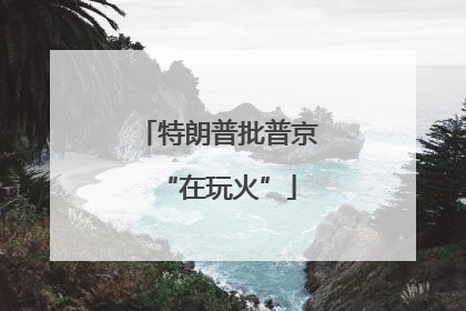 特朗普批普京“在玩火”