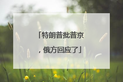特朗普批普京，俄方回应了