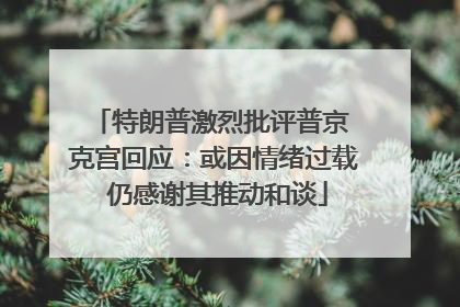 特朗普激烈批评普京 克宫回应：或因情绪过载 仍感谢其推动和谈