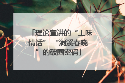 理论宣讲的“土味情话” “涧溪春晓”的破圈密码