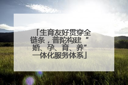 生育友好贯穿全链条，普陀构建“婚、孕、育、养”一体化服务体系