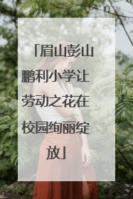 眉山彭山鹏利小学让劳动之花在校园绚丽绽放