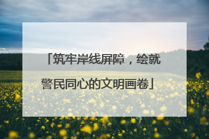 筑牢岸线屏障，绘就警民同心的文明画卷