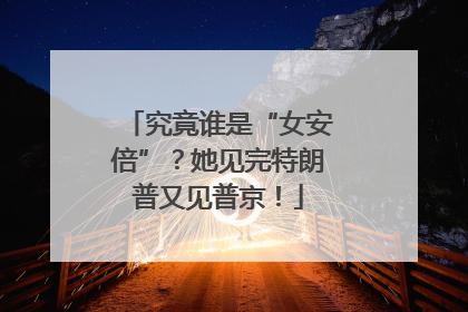 究竟谁是“女安倍”？她见完特朗普又见普京！