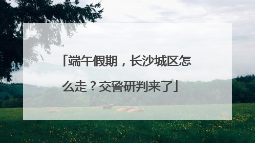 端午假期，长沙城区怎么走？交警研判来了
