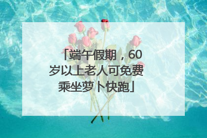 端午假期，60岁以上老人可免费乘坐萝卜快跑