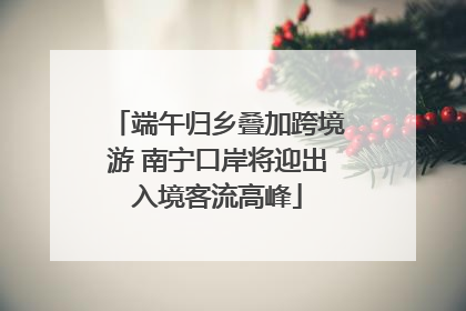 端午归乡叠加跨境游 南宁口岸将迎出入境客流高峰