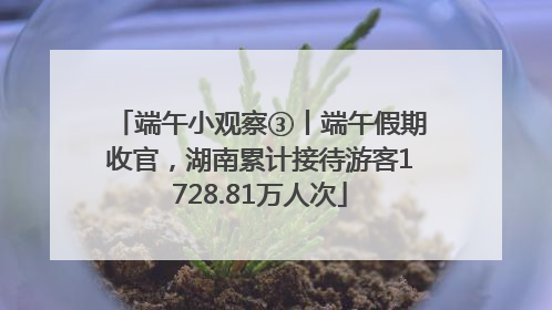 端午小观察③丨端午假期收官，湖南累计接待游客1728.81万人次