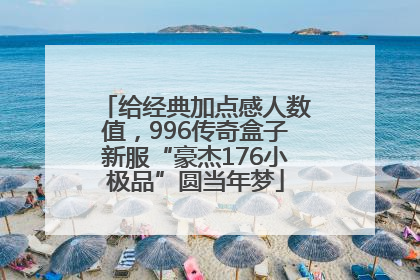 给经典加点感人数值，996传奇盒子新服“豪杰176小极品”圆当年梦