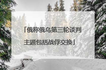 俄称俄乌第三轮谈判主题包括战俘交换