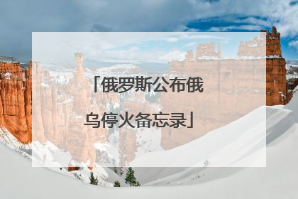 俄罗斯公布俄乌停火备忘录