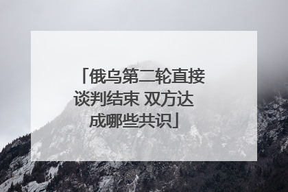 俄乌第二轮直接谈判结束 双方达成哪些共识