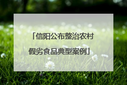 信阳公布整治农村假劣食品典型案例