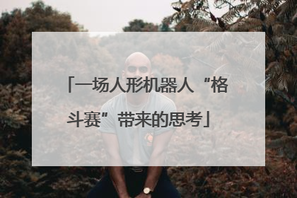 一场人形机器人“格斗赛”带来的思考