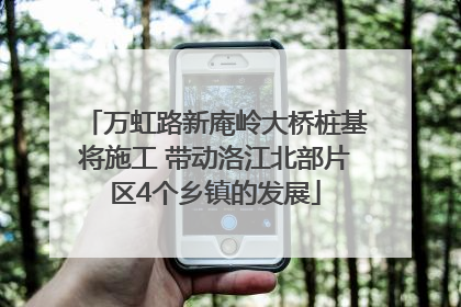 万虹路新庵岭大桥桩基将施工 带动洛江北部片区4个乡镇的发展
