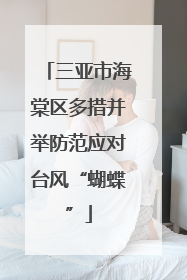 三亚市海棠区多措并举防范应对台风“蝴蝶”