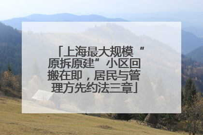 上海最大规模“原拆原建”小区回搬在即，居民与管理方先约法三章