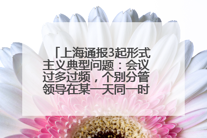 上海通报3起形式主义典型问题：会议过多过频，个别分管领导在某一天同一时段需参加3个会议