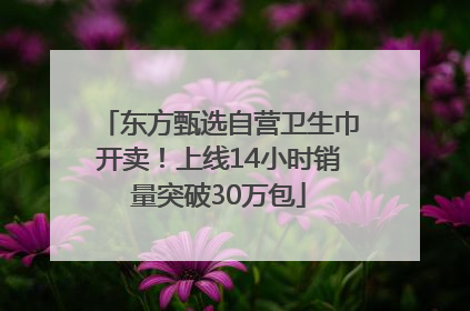 东方甄选自营卫生巾开卖！上线14小时销量突破30万包