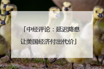 中经评论：延迟降息让美国经济付出代价