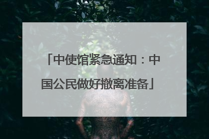 中使馆紧急通知：中国公民做好撤离准备