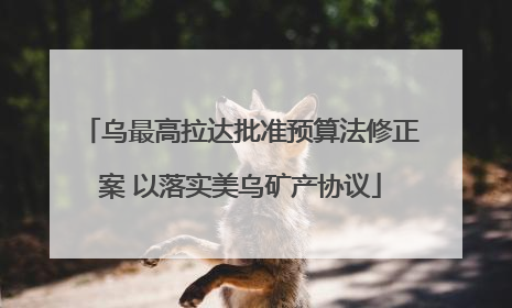 乌最高拉达批准预算法修正案 以落实美乌矿产协议