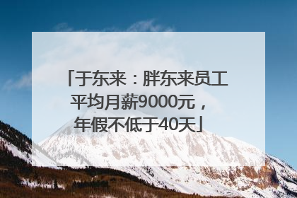 于东来：胖东来员工平均月薪9000元，年假不低于40天