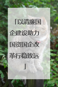 以清廉国企建设助力国资国企改革行稳致远