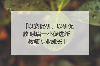 以赛促研、以研促教 峨眉一小促进新教师专业成长