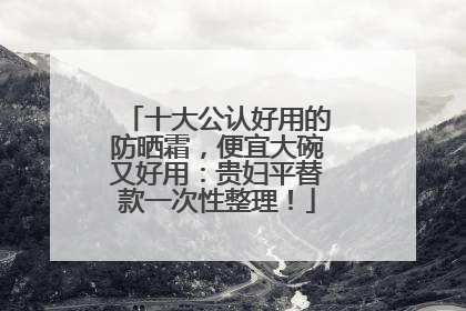 十大公认好用的防晒霜，便宜大碗又好用：贵妇平替款一次性整理！