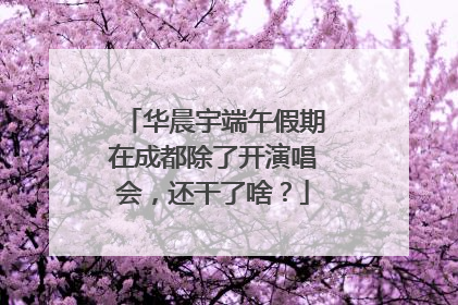 华晨宇端午假期在成都除了开演唱会，还干了啥？