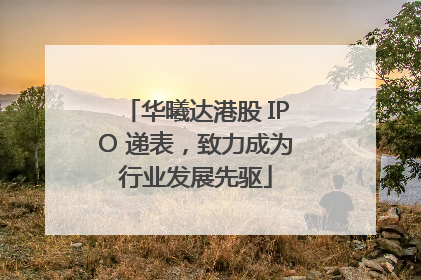 华曦达港股 IPO 递表，致力成为行业发展先驱