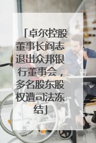 卓尔控股董事长阎志退出众邦银行董事会，多名股东股权遭司法冻结