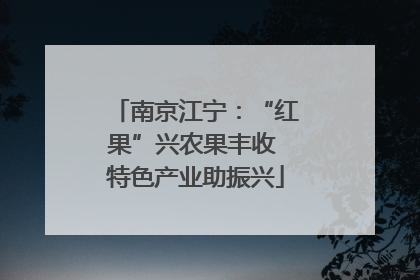 南京江宁：“红果”兴农果丰收 特色产业助振兴